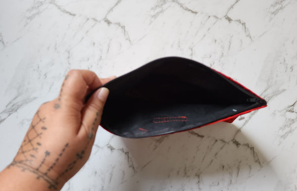 Red Handprinted Travel Bag - Measina Treasures of Samoa