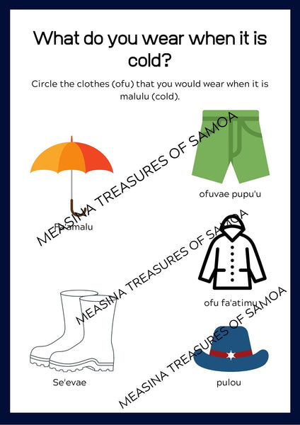 Tamaiti Weather Activity Book - Measina Treasures of Samoa