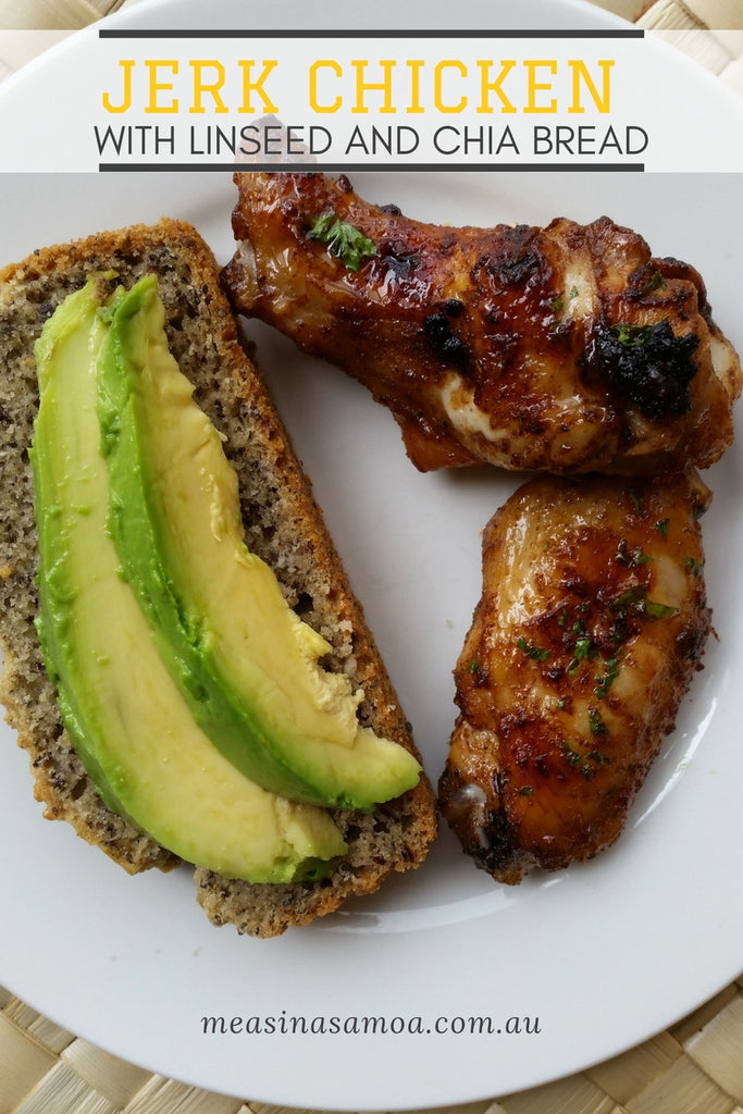 Jerk Chicken Wings with Linseed Chia Bread