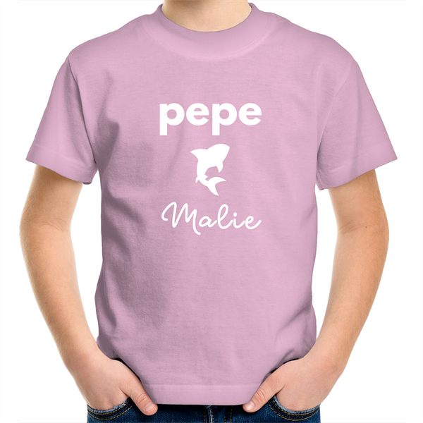 Pepe Malie (Baby Shark) Kids Youth Cotton T-Shirt - Measina Treasures of Samoa